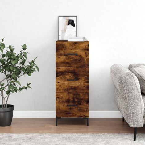 Buffet, Meuble de Rangement, Armoire de Cuisine Chêne fumé 34,5x34x90 cm Bois d'ingénierie NKK30945 (1/5)