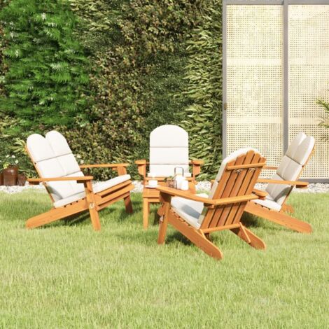 5 pcs Ensemble de salon de jardin Adirondack Mobilier d'Extérieur Ensemble de Table et bancs Terrasse Restaurant bois acacia solide XFNRX473717 (1/5)
