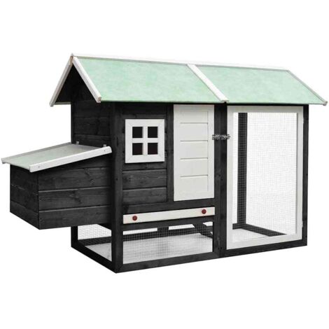 Poulailler,Enclos à poules,Cage pour Animaux Gris 170x81x110 cm Bois de pin massif et sapin DGBDF735037 (1/5)