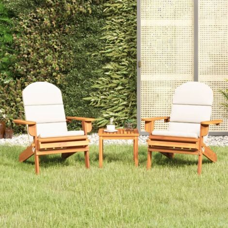 3 pcs Ensemble de salon de jardin Adirondack Mobilier d'Extérieur Ensemble de Table et bancs Terrasse Restaurant bois acacia solide XFNRX246250 (1/5)