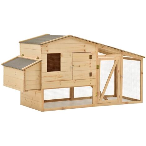 Poulailler,Enclos à poules,Cage pour Animaux Bois de pin massif 178x67x92 cm DGBDF385677 (1/5)