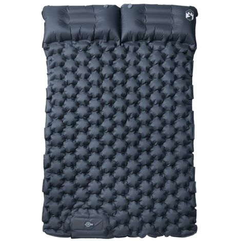 Matelas de camping autogonflant avec oreillers 2 personnes gris CFW686802 (1/5)