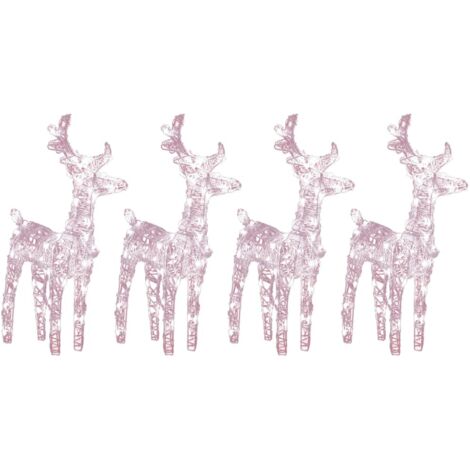 4 pcs Rennes de Noël，Décoration de Noël 160 LED Blanc chaud Acrylique CFW87694 (1/5)