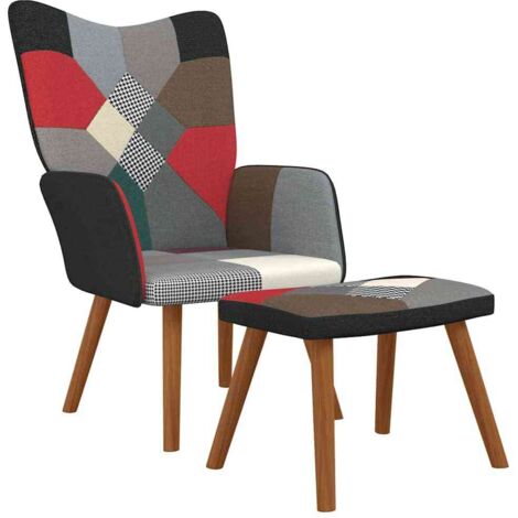Chaise de relaxation,Fauteuil relax avec repose-pied Patchwork Tissu -BV54083 (1/5)