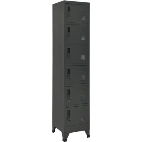 Armoire à casiers, Vestiaire Métallique, Meuble de rangement Anthracite 38x40x180 cm Acier HYB41689 (1/5)