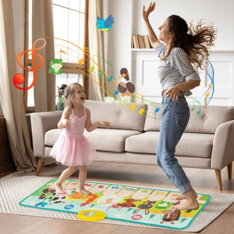 Tapis Musical pour Enfants Tapis de Jeu Piano Ferme Animale avec 10 Sons D'animaux & 10 Touches de Piano avec 10 Chansons Intégrées Coloré (1/5)