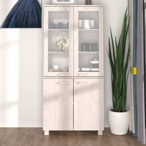 Buffet, Meuble de Rangement, Armoire de Cuisine HAMAR Bois massif de pin Blanc RDS7113 (1/5)