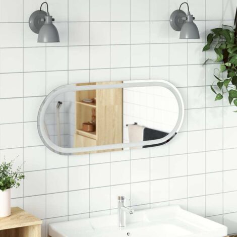 Miroir de salle de bain à LED, Miroir de douche, Miroir mural 80x35 cm ovale PQG3063 MaisonChic (1/5)