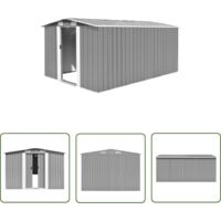 INLIFE Abri de jardin 257x392x181 cm Métal Gris
