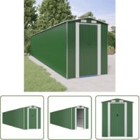 The Living Store Abri de jardin Vert 192x1021x223 cm Acier galvanisé - Abri De Jardin - Abri Extérieur - Rangement Jardin - Cabane Jardin - Outillage
