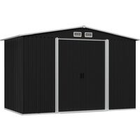 Abri de stockage pour jardin ,Abri de jardin, Abri à outils, Cabane à outils Anthracite Acier 257x205x178 cm LKOWF90310