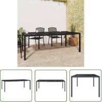 The Living Store Table de jardin anthracite 200x100x72 cm acier - Table De Jardin - Table Extérieure - Mobilier De Jardin - Table En Métal - Table Anthracite