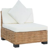 Canapé sans accoudoirs, Canapé relax, Canapé de salon avec coussins Rotin naturel MJU2589