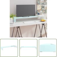 The Living Store Meuble TV/Support pour moniteur 100x30x13 cm verre vert - Meubles Tv - Support Tv - Stand Tv - Meuble Tv En Verre - Support Ecran