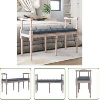 The Living Store Banc Gris foncé 110x40x70 cm Velours - Banc Entrée - Banc Velours - Banc Design - Mobilier Salon - Meuble Rangement