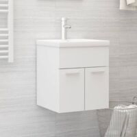 Meuble sous lavabo vasque avec lavabo intégré Blanc Aggloméré 39473