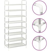 Meuble à chaussures,Étagère à chaussures,Porte-chaussures et Rangement 8 Meuble à chaussures,Porte-chaussures,Meuble à chaussures,Porte-chaussures,Étagères Métal et tissu intissé Argenté - DH66502