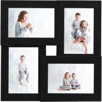 Collage de cadres photo pour photo de 4x (13x18 cm) Noir MDF vidaXL