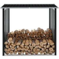 Bonnevie – Abri à bûches extérieur en acier galvanisé anthracite 172x91x154cm – Protection optimale contre intempéries – Ventilation adéquate - FR78753