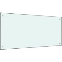 Dosseret de cuisine Fond de hotte Crédence de cuisine Blanc 100x50 cm Verre trempé NSME5149