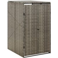 Abri pour poubelle Abri de Jardin - Gris 70x80x117 cm Résine tressée BV237325 - BonneVie