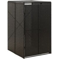 Abri pour poubelle Abri de Jardin - Noir 70x80x117 cm Résine tressée BV735936 - BonneVie