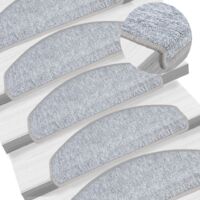 15 Tapis D'escalier Antidérapants - 56x17 Cm - Gris Clair - Autoadhésifs - Faciles à Installer Et à Laver