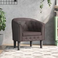 Chaise de salon,Chaise cabriolet marron similicuir CFW41900