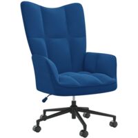Chaise de salon,Chaise de relaxation Bleu Velours CFW50809