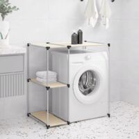 Maisonchic – Meuble machine à laver crème 87x55x90,5 cm – Structure en fer – Rangement au-dessus de la machine – Design élégant - ASAF77246