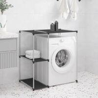 Meuble pour machine à laver, Meuble pour WC sur la machine à laver noir 87x55x90,5 cm ASAF45186 DESIGN IN