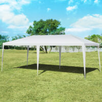 Tonnelle de Jardin Pliant 3 m x 6 m Tente de Réception Dessus Imperméable Recouverte de Tissu PE pour Fêtes Commercial Maison Chic
