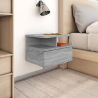Lot de 2 Tables de chevet flottantes Tables d'appoint Tables de nuit Sonoma gris 40x31x27 cm 54379