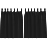 Rideaux occultants,Rideaux anti-lumière avec des rideaux Noir Polyester CFW89642