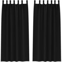 Rideaux occultants,Rideaux anti-lumière avec des rideaux Noir Polyester CFW30629