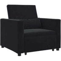 Canapé-lit,Canapé convertible,Sofa-lit Simple 3-en-1 Convertible en Velours Noir