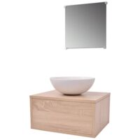 Meubles de salle de bain,Mobilier de salle de bains trois pièces Beige CFW290842