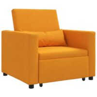 Canapé-lit,Canapé convertible,Sofa-lit convertible 3-en-1 jaune foncé en tissu