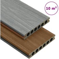 Panneaux de terrasse et accessoires, Lames de terrasse, Surface couverte WPC Marron/gris 10 m² 2,2 m MAE2750
