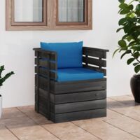 Fauteuil de jardin avec coussins, Chaises de jardin,Fauteuil Relax, Bois de pin FNNF686972
