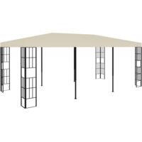 Tonnelle,Pergola de jardin,Belvédère 3x6 m Crème XZZ29183