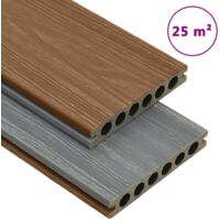 Panneaux de terrasse et accessoires Lame de Terrasse WPC Marron/gris 25 m² 4 m MCYMH239558
