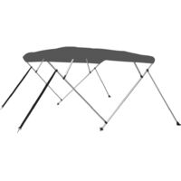 Auvent bimini à 4 arceaux Pergola/Tente bimini pour Bateau Anthracite 243x210x137 cm XRYJX468863