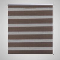 Store enrouleur tamisant, Store jour nuit, Rideau occultant Isolant et Thermique 80 x 175 cm marron MAE6985
