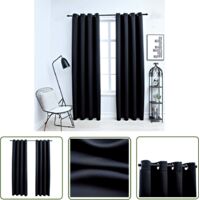 The Living Store Rideaux occultants avec anneaux en métal 2 pcs Noir 140x225 cm - Rideaux Occultants - Rideaux Noirs - Rideaux Pour Salon - Rideaux Pour Chambre - Rideaux Décoratifs