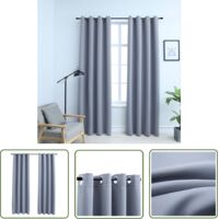 The Living Store Rideaux occultants avec anneaux en métal 2 pcs Gris 140x225 cm - Rideaux Occultants - Rideaux Gris - Rideaux Pour Salon - Rideaux Pour Chambre - Rideaux Décoratifs