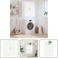 The Living Store Armoire murale blanc 69,5x34x90 cm - Meuble Mural - Armoire Murale - Rangement Mural - Meuble De Rangement - Armoire Blanche