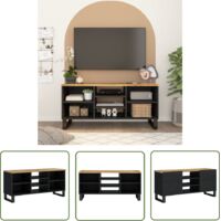 The Living Store Meuble TV 100x33x46 cm bois de manguier et d'ingénierie - Meubles Tv - Meuble Tv - Support Tv - Unité Tv - Meuble Salle Séjour
