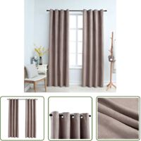 The Living Store Rideaux occultants avec anneaux en métal 2 pcs Taupe 140x245 cm - Rideaux Occultants - Rideaux Pour Salon - Rideaux Chambre - Rideaux Taupe - Rideaux Décoratifs