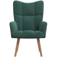 Chaise de relaxation Vert foncé Velours